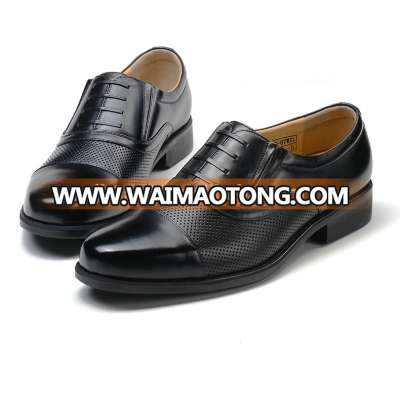 2017 classic black dress men shoes genuine leather